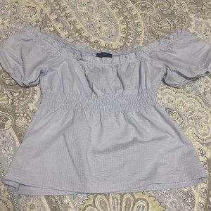 JCrew puffy sleeve on or off-shoulder shirt